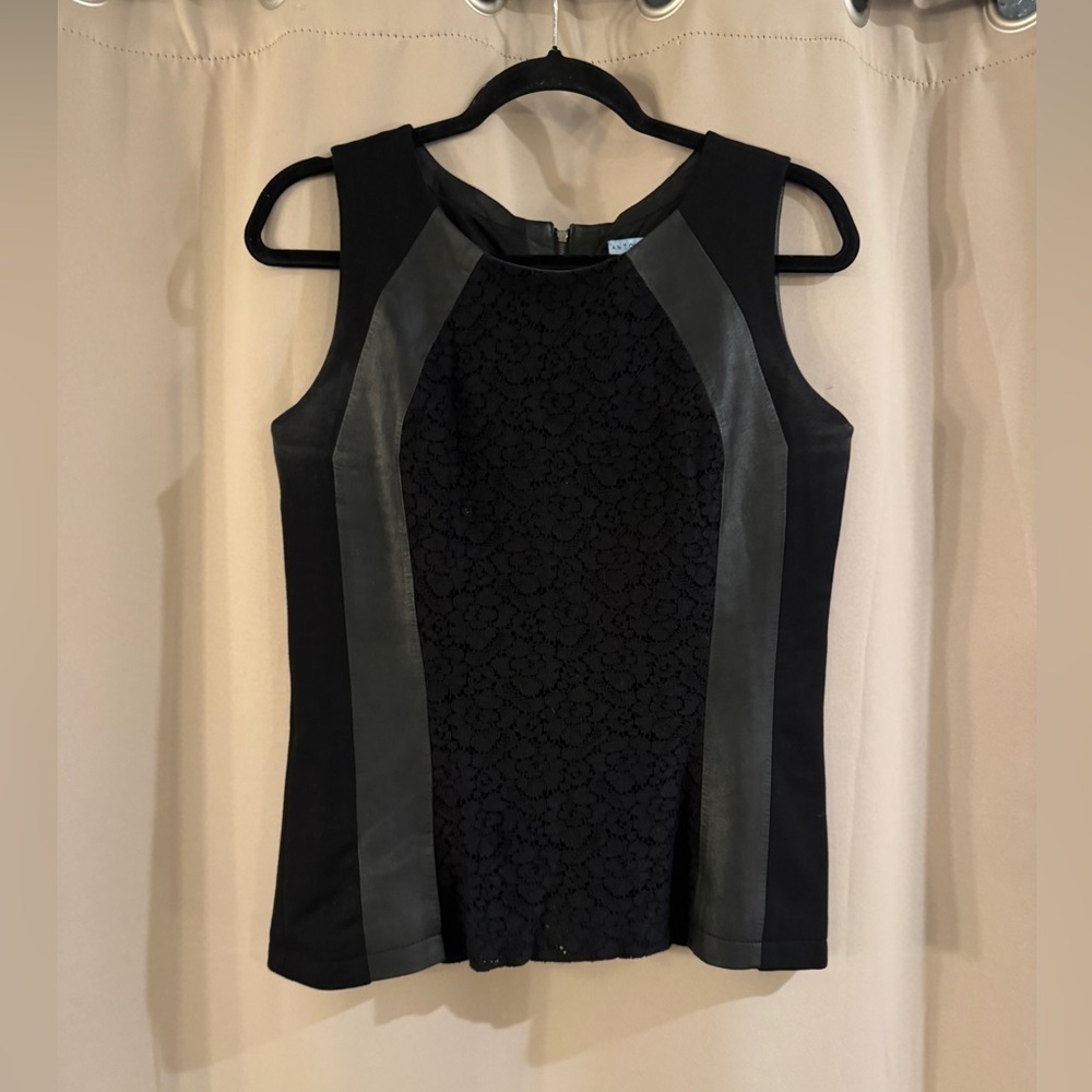 ANTONIO MELANI Black Lace Panel Top